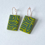 Load image into Gallery viewer, SALE - Green and Blue patterned Earrings
