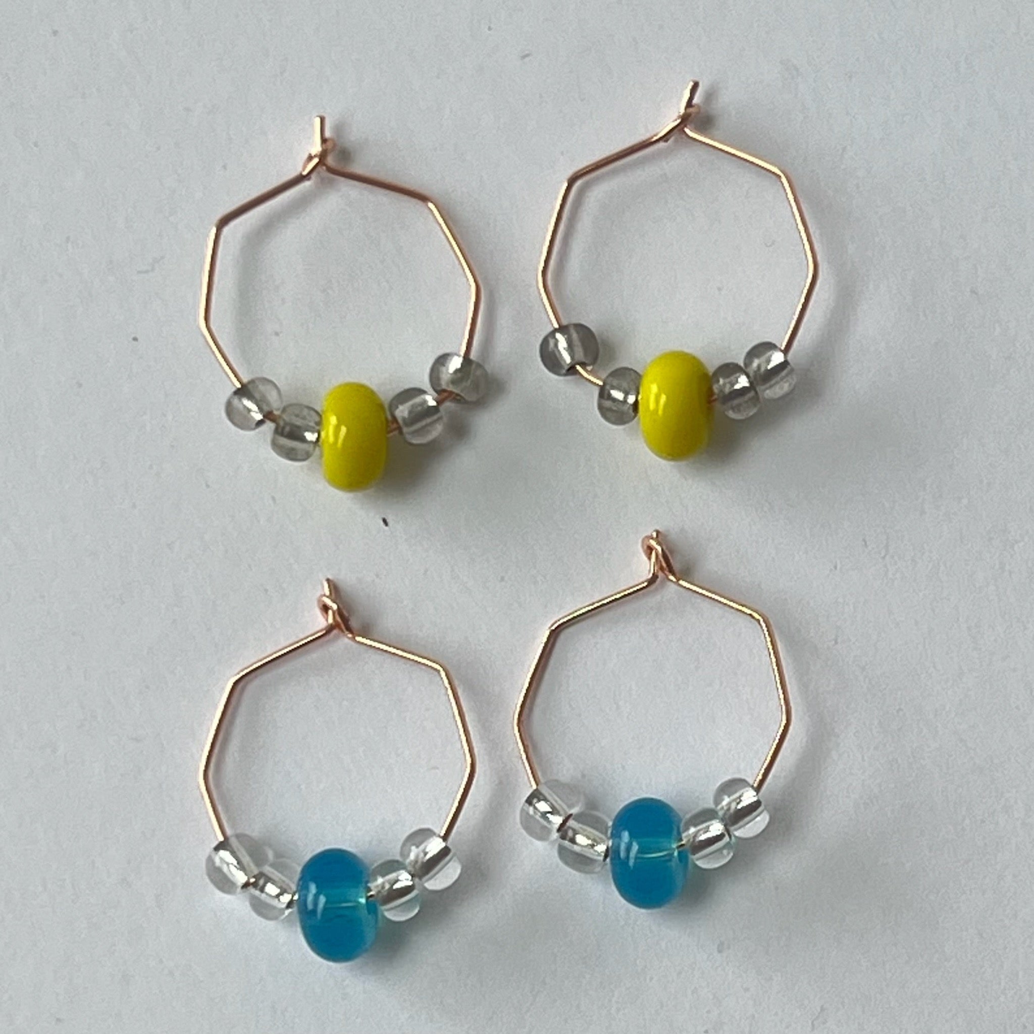 SALE - Beaded Hoop Earrings