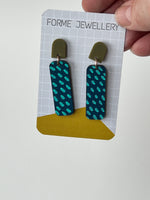 Load image into Gallery viewer, SALE - Grey and Turquoise Dash Earrings

