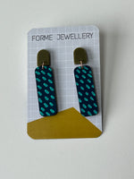 Load image into Gallery viewer, SALE - Grey and Turquoise Dash Earrings
