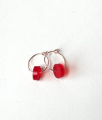 Load image into Gallery viewer, SUPER SECONDS- Teeny Hoops (Red)
