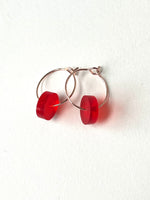 Load image into Gallery viewer, SUPER SECONDS- Teeny Hoops (Red)
