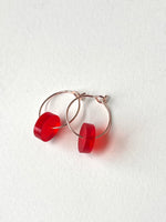 Load image into Gallery viewer, SUPER SECONDS- Teeny Hoops (Red)
