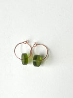 Load image into Gallery viewer, SUPER SECONDS- Teeny Hoops (Green)
