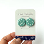 Load image into Gallery viewer, SUPER SECONDS - LIGHT BLUE STUD EARRINGS
