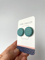 Load image into Gallery viewer, SUPER SECONDS - EMBOSSED STUD EARRINGS-DARK TURQUOISE
