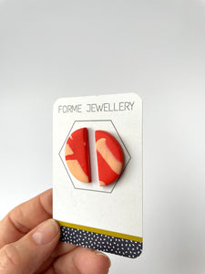 SUPER SECONDS - ABSTRACT SEMI CIRCLE STUD EARRINGS (2)