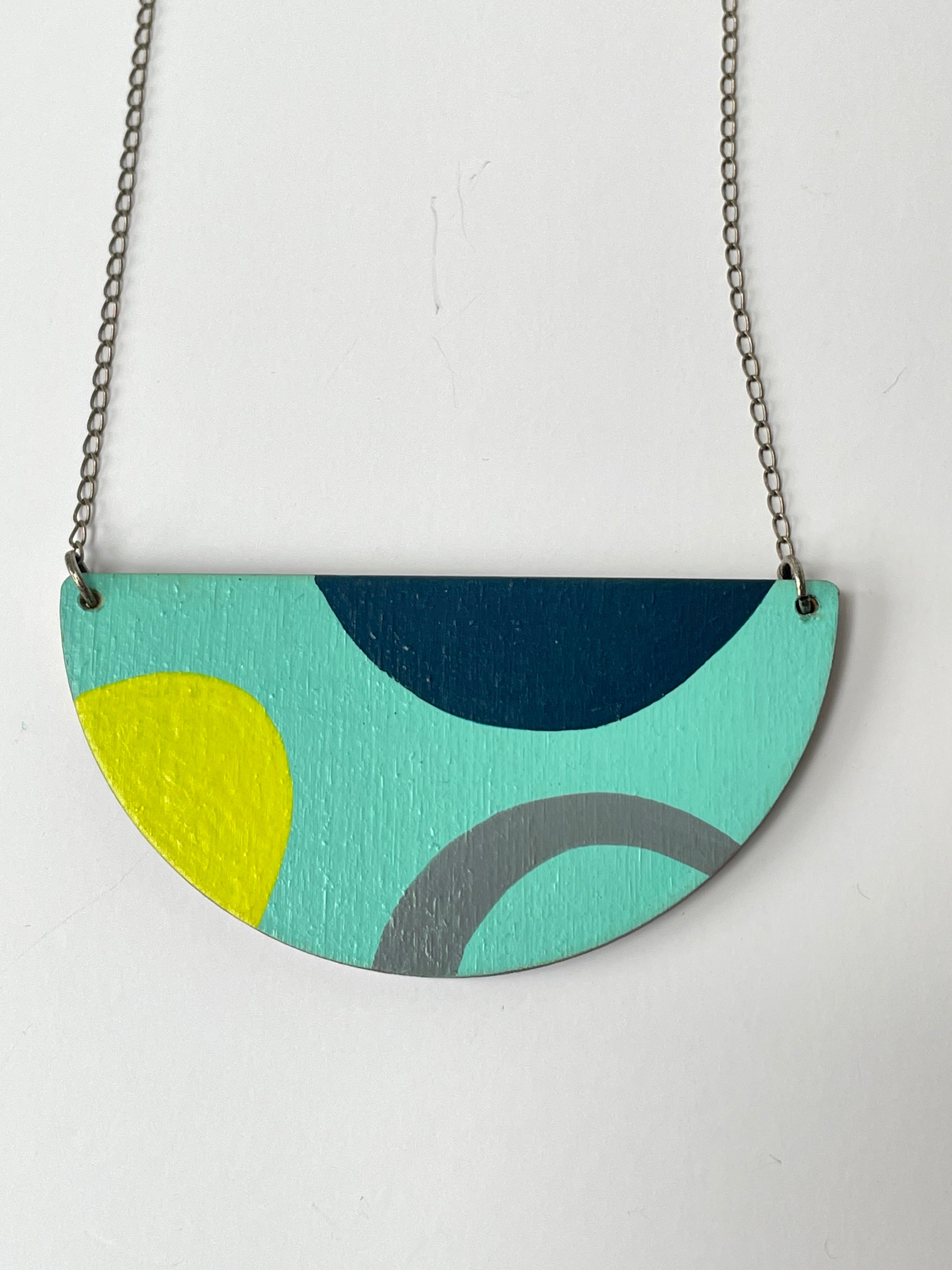 SUPER SECONDS - REVERSIBLE Hand painted pendant necklace