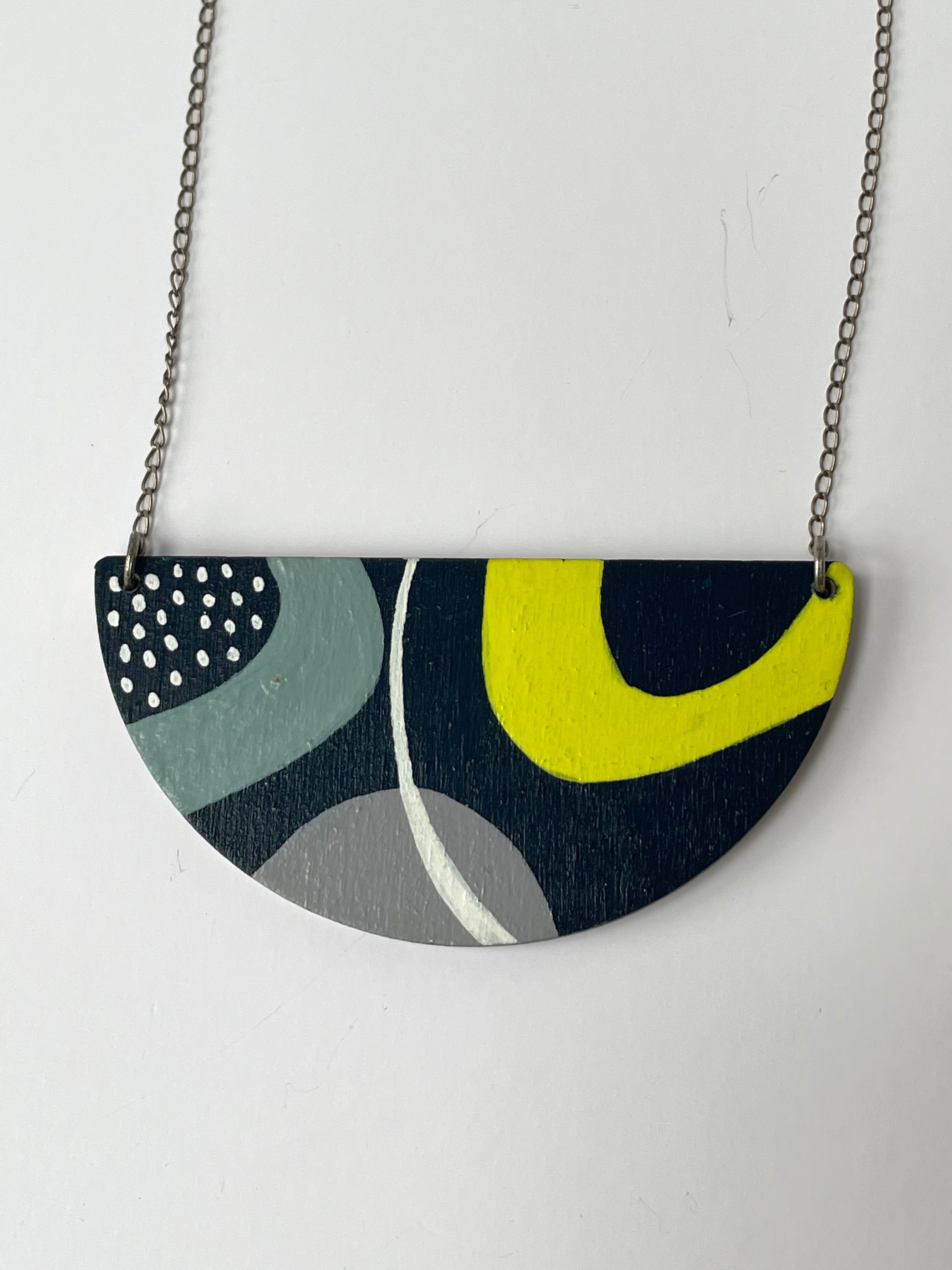 SUPER SECONDS - REVERSIBLE Hand painted pendant necklace
