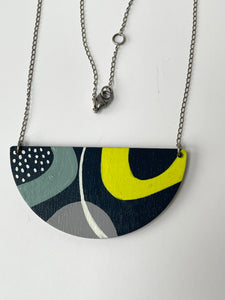 SUPER SECONDS - REVERSIBLE Hand painted pendant necklace
