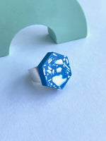 Load image into Gallery viewer, SUPER SECONDS-Blue Jesmonite Statement Ring
