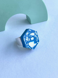 SUPER SECONDS-Blue Jesmonite Statement Ring