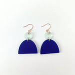 Load image into Gallery viewer, Frosted Blue Geometric Earring
