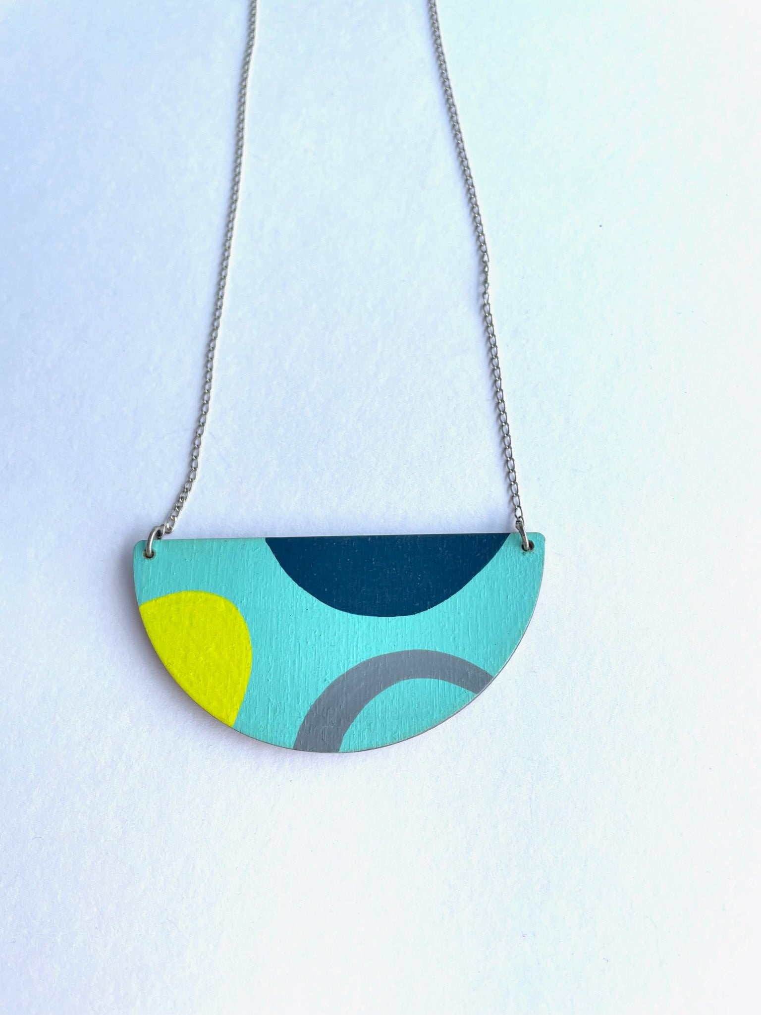 SUPER SECONDS - REVERSIBLE Hand painted pendant necklace