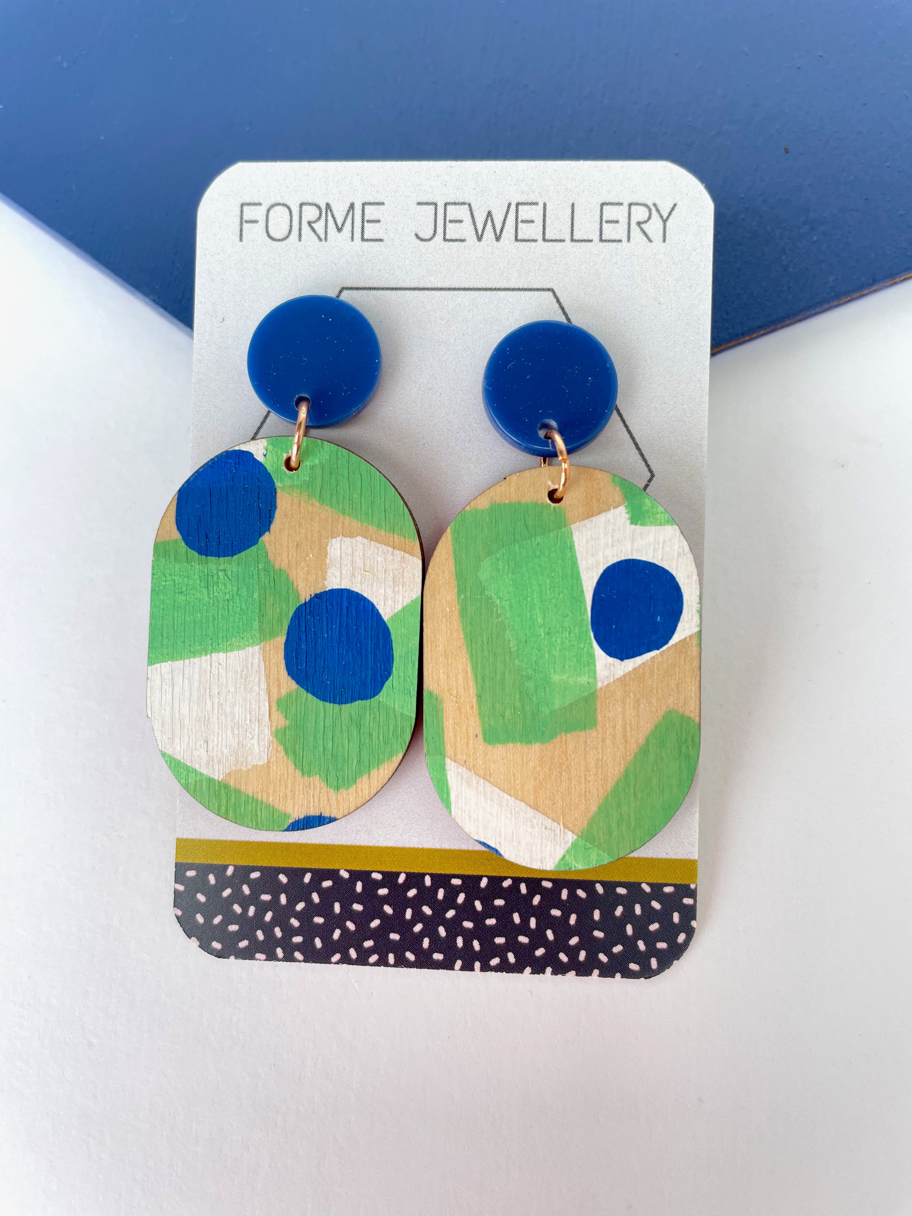 Abstract Pattern Large Dangly Earrings