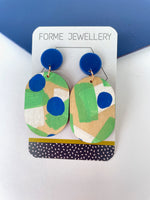 Load image into Gallery viewer, Abstract Pattern Large Dangly Earrings
