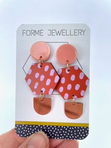 Contemporary Hexagon Dangly Earrings