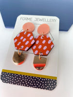 Load image into Gallery viewer, Contemporary Hexagon Dangly Earrings
