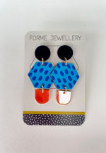 Load image into Gallery viewer, Contemporary Hexagon Dangly Earrings
