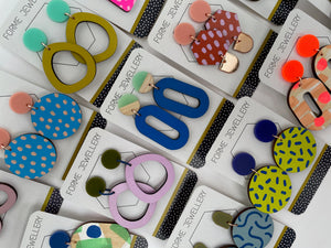 Contemporary Hexagon Dangly Earrings