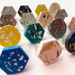 Load image into Gallery viewer, Hexagon Jesmonite Statement Ring
